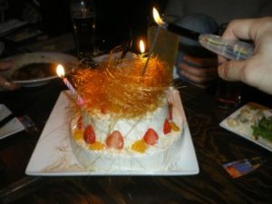 火を噴くケーキ